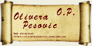 Olivera Pešović vizit kartica